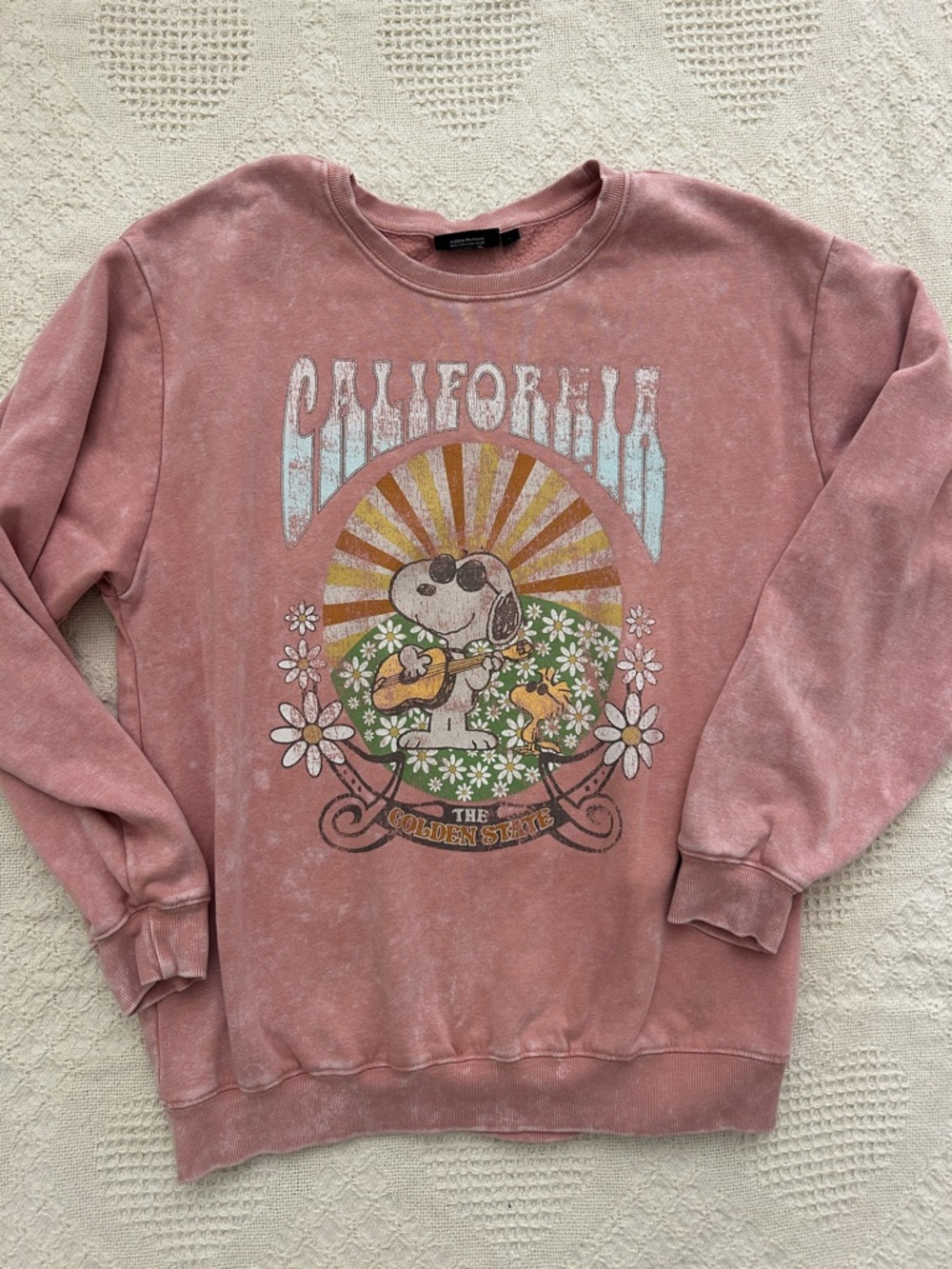 Peanuts California vintage look Pink Crewneck Sweatshirt